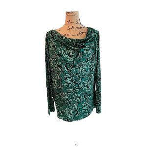 Liz Claiborne Women’s Drape Neck Paisley Tunic Top size XL.